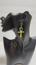 Load and play video in Gallery viewer, Ankh Allure - Divine Handcrafted Brass Earrings from Kenya
