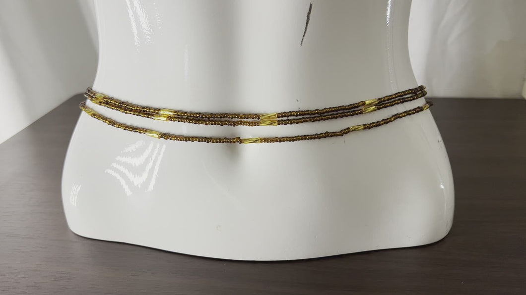 Brown Single Strand Tie-On Waistbeads 43 Inches
