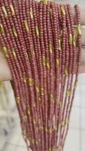 Load and play video in Gallery viewer, Matted Mauve Single Strand Ghanaian Waistbeads – Unleash Your Inner Goddess 43 Inches
