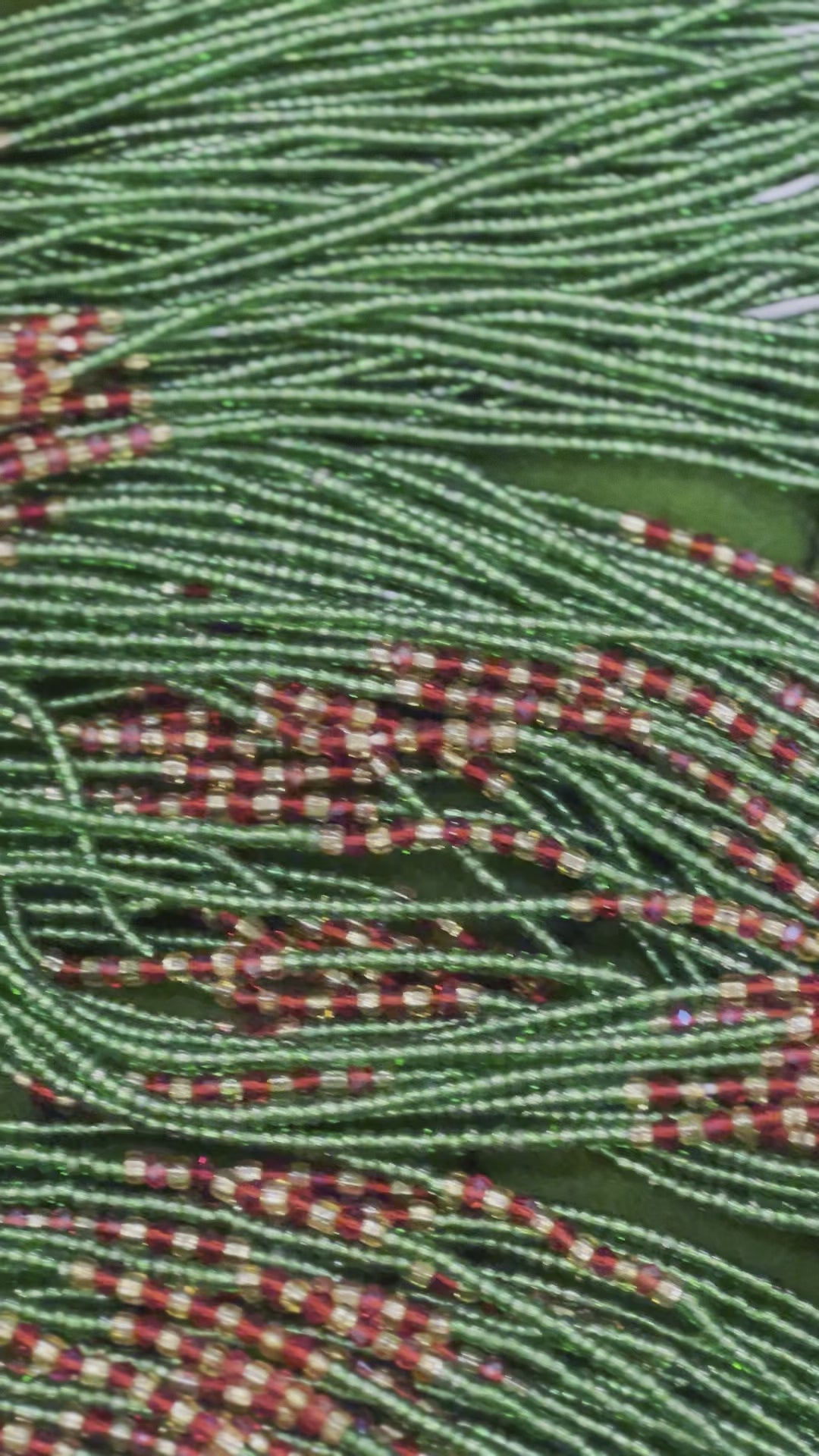 Eagles Inspired Green African Waistbeads 43 Inches