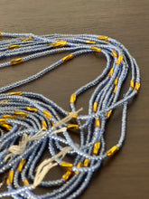 Load image into Gallery viewer, Blue Gold Single Strand Tie-On Waistbeads
