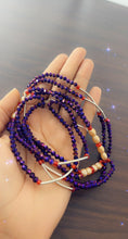Load image into Gallery viewer, Purple Double Strands Stretchable Waistbeads
