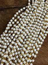 Load image into Gallery viewer, Extra Long White and Gold Single Strand Waistbeads
