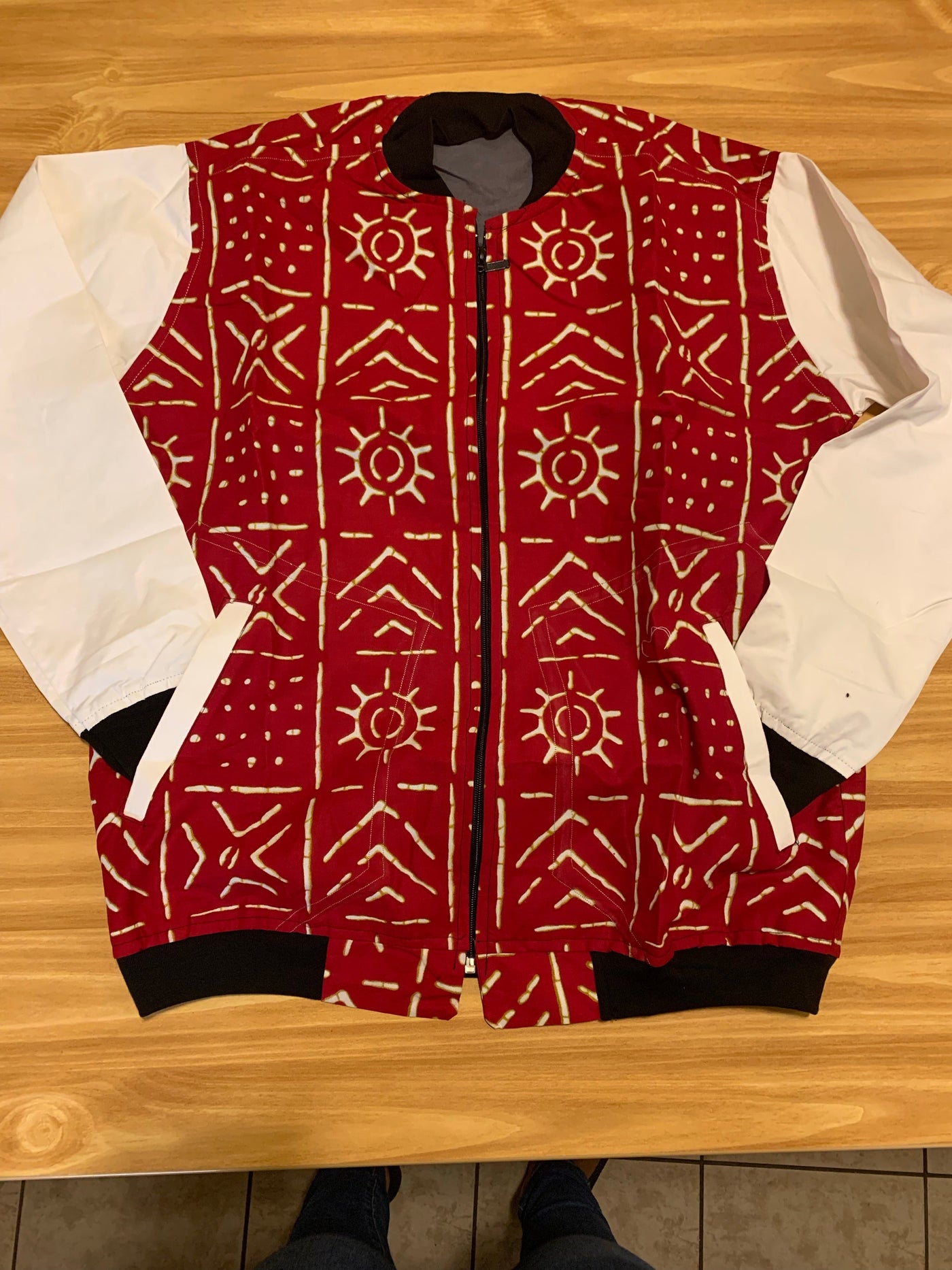 Red Bogolan Bomber Jacket