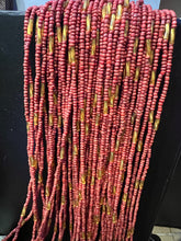 Load image into Gallery viewer, Matted Mauve Single Strand Ghanaian Waistbeads 
