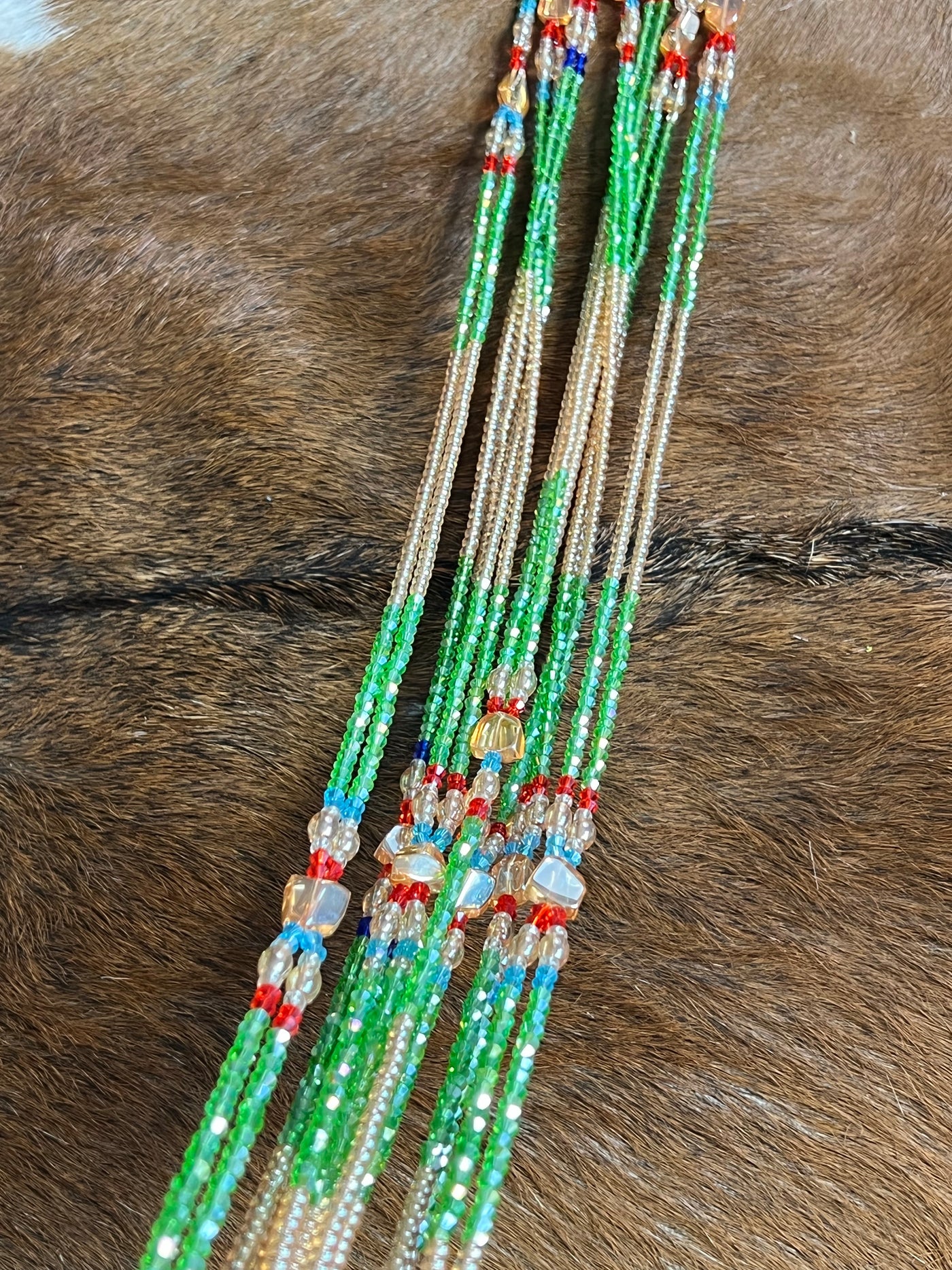 Green Crystal Double Strands Waistbeads