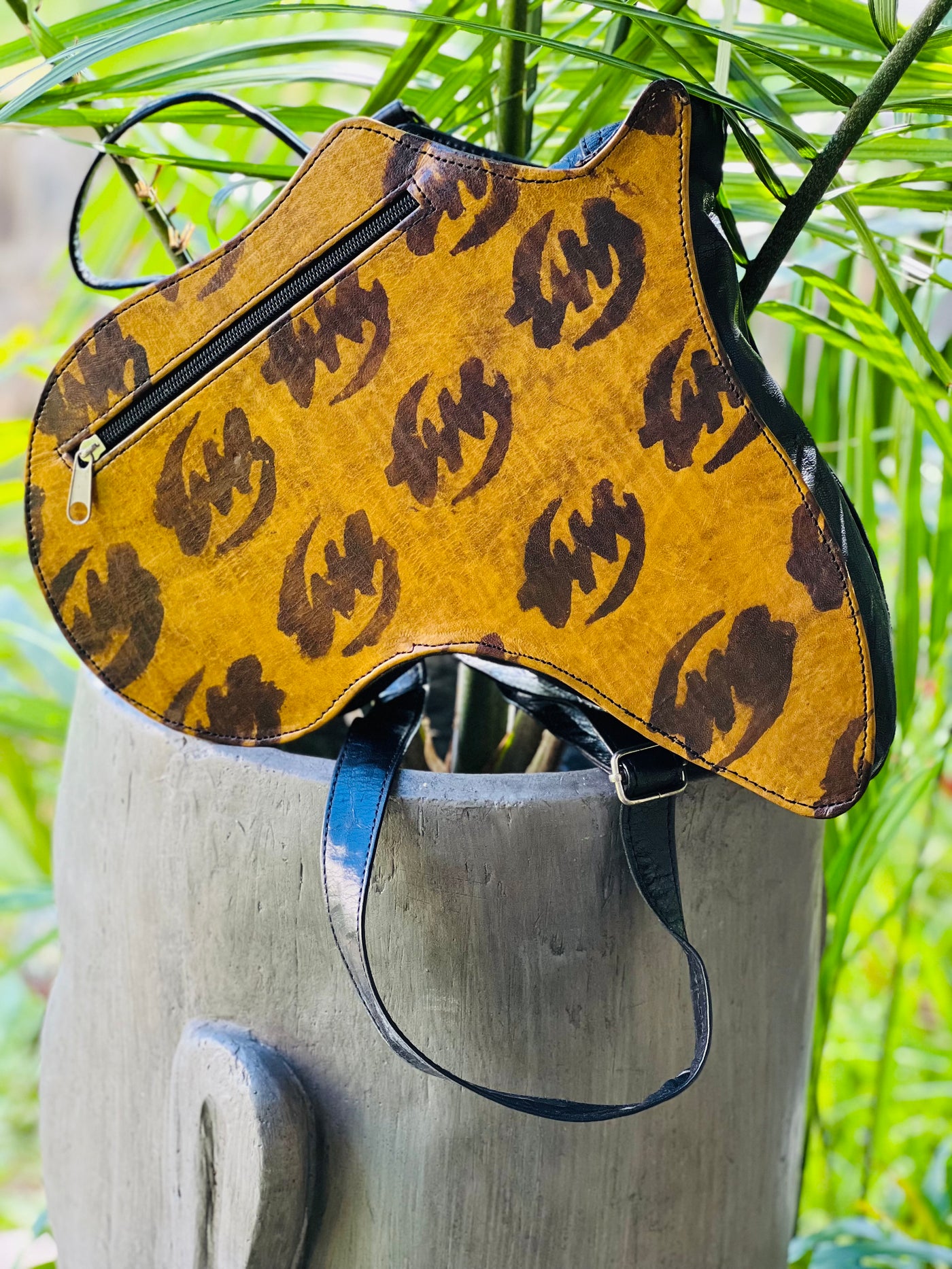 Nyame Africa leather Crossbody Bag