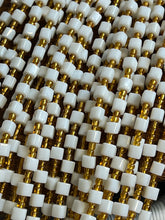Load image into Gallery viewer, Extra Long White and Gold Single Strand Waistbeads
